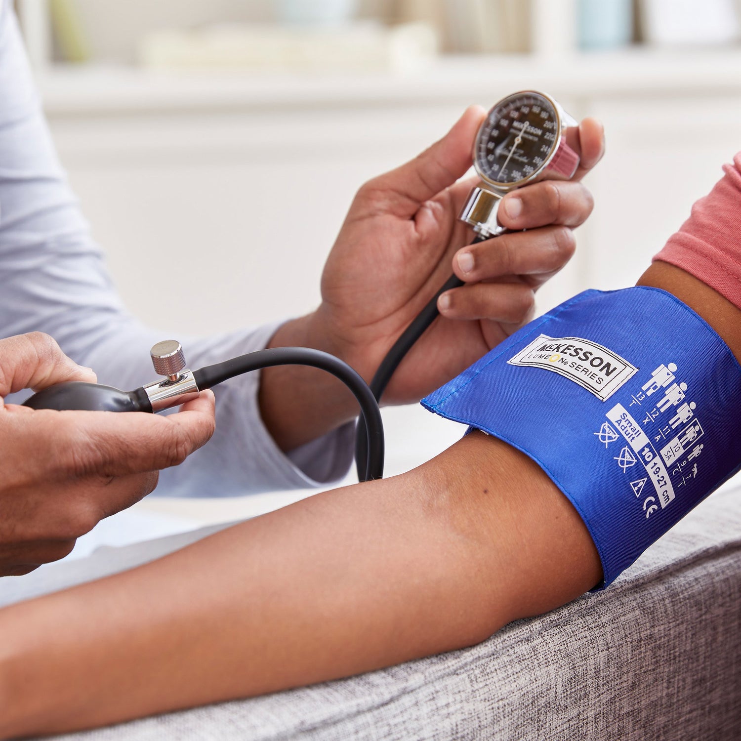 Aneroid Sphygmomanometer Unit McKesson LUMEON™ Small Adult Cuff Nylon Cuff 19 - 27 cm Pocket Aneroid - BeHope