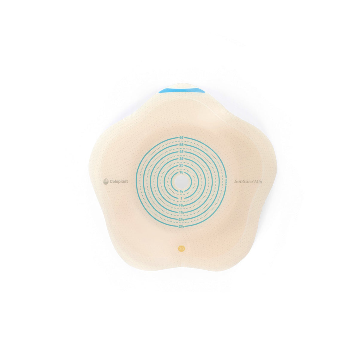 Ostomy Barrier SenSura® Mio Convex Flip Trim to Fit, Extended Wear Elastic Adhesive 70 mm Flange Yellow Code System 3/8 to 2-9/16 Inch Opening - BeHope