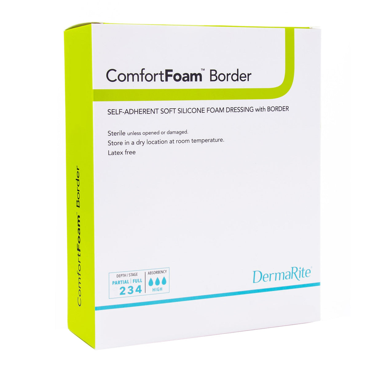 Foam Dressing ComfortFoam™ Border 6 X 8 Inch With Border Waterproof Backing Silicone Adhesive Rectangle Sterile - BeHope