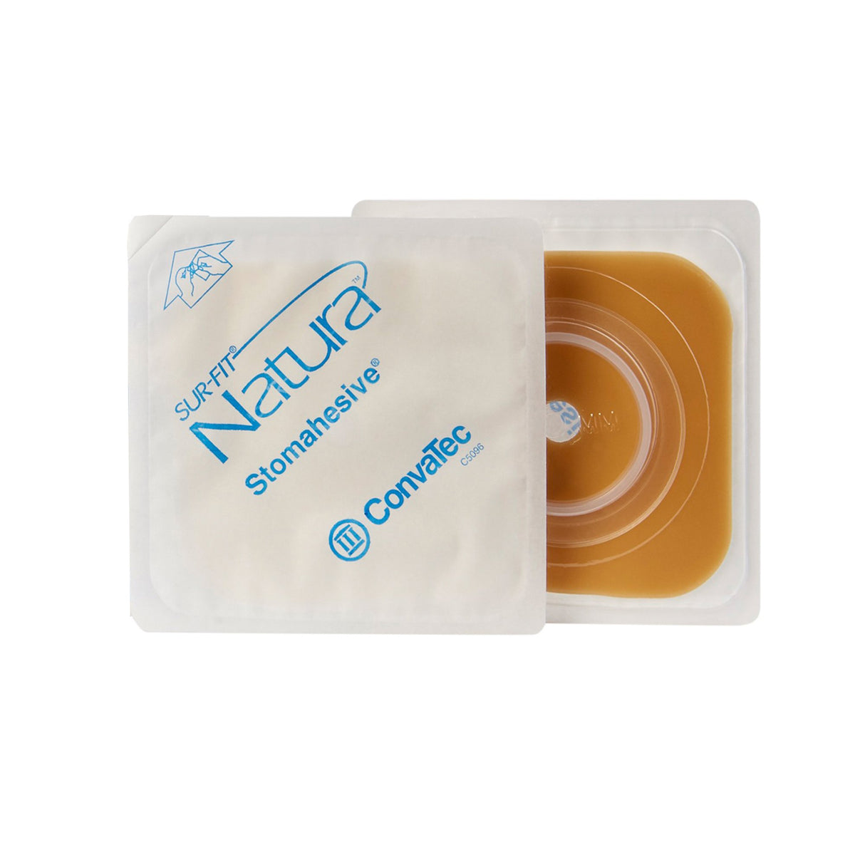 Ostomy Barrier Sur-Fit Natura Trim to Fit, Extended Wear Stomahesive Without Tape Sur-Fit Natura System Hydrocolloid 1 to 1-1/4 Inch Opening 4 X 4 Inch - BeHope
