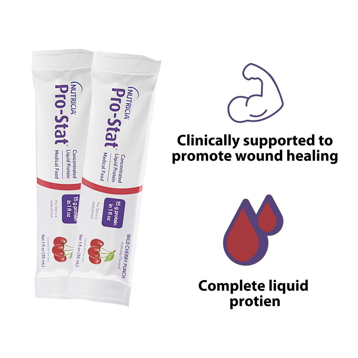 Oral Supplement Pro-Stat® Wild Cherry Punch Flavor Liquid 1 oz. Individual Packet - BeHope