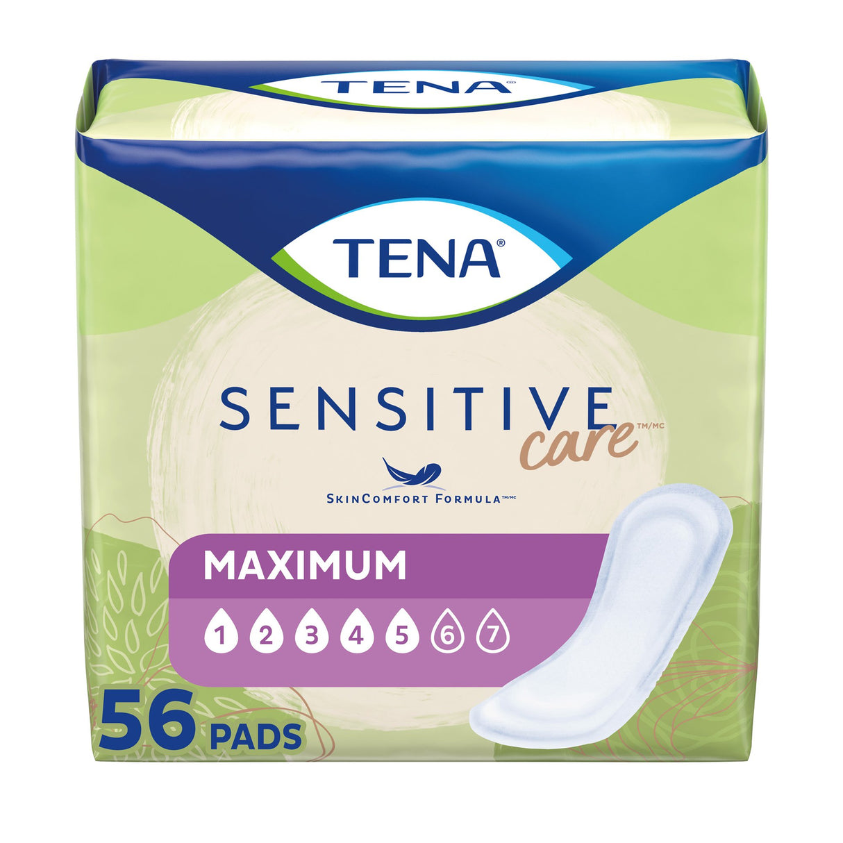 Bladder Control Pad TENA® Sensitive Care Maximum 13 Inch Length Heavy Absorbency Dry-Fast Core™ One Size Fits Most - BeHope