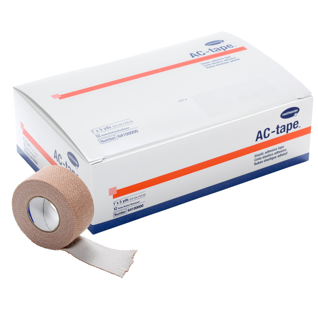 Athletic Tape AC-tape® Tan 1 Inch X 5 Yard Cotton NonSterile - BeHope