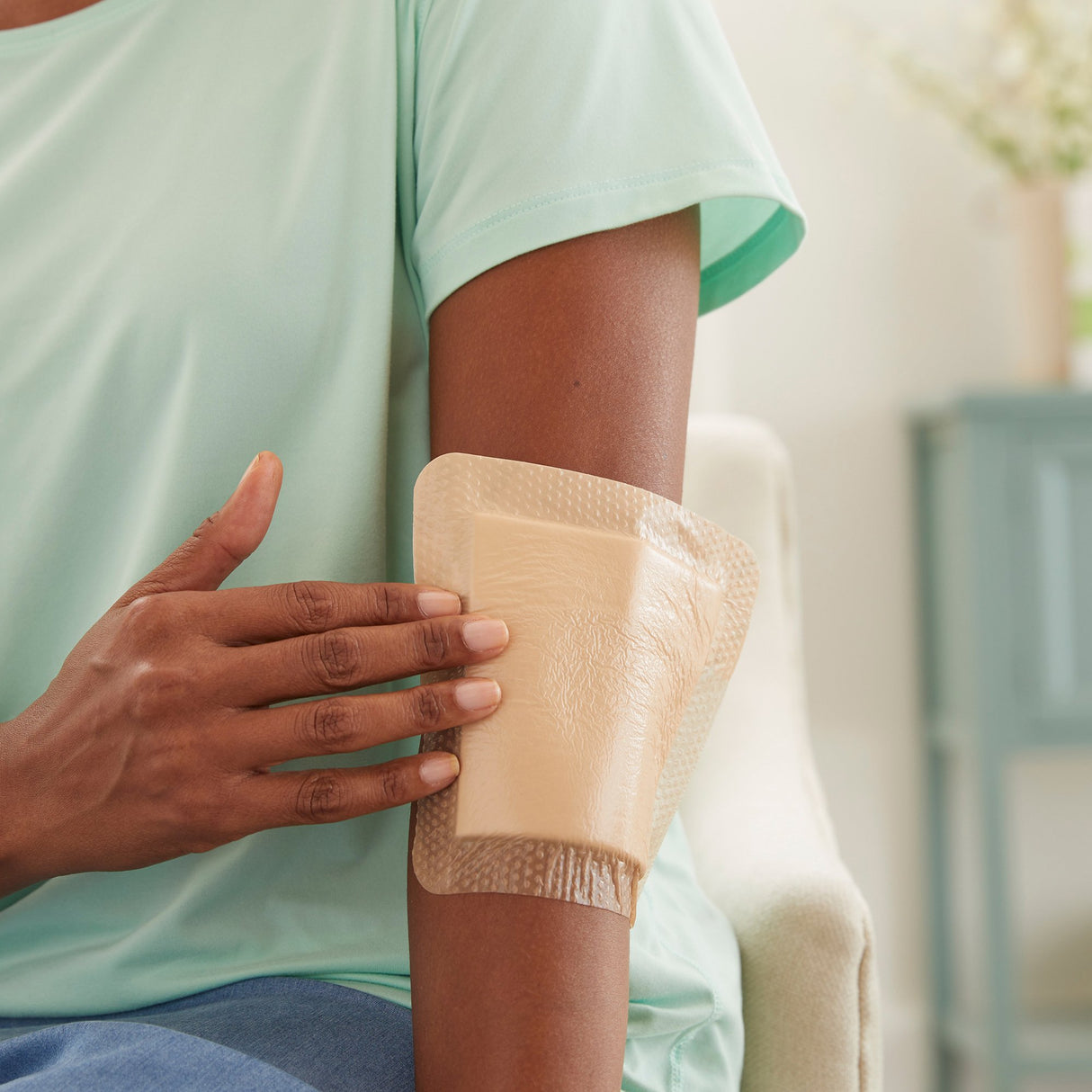 Foam Dressing McKesson 6 X 6 Inch With Border Film Backing Silicone Gel Adhesive Square Sterile - BeHope