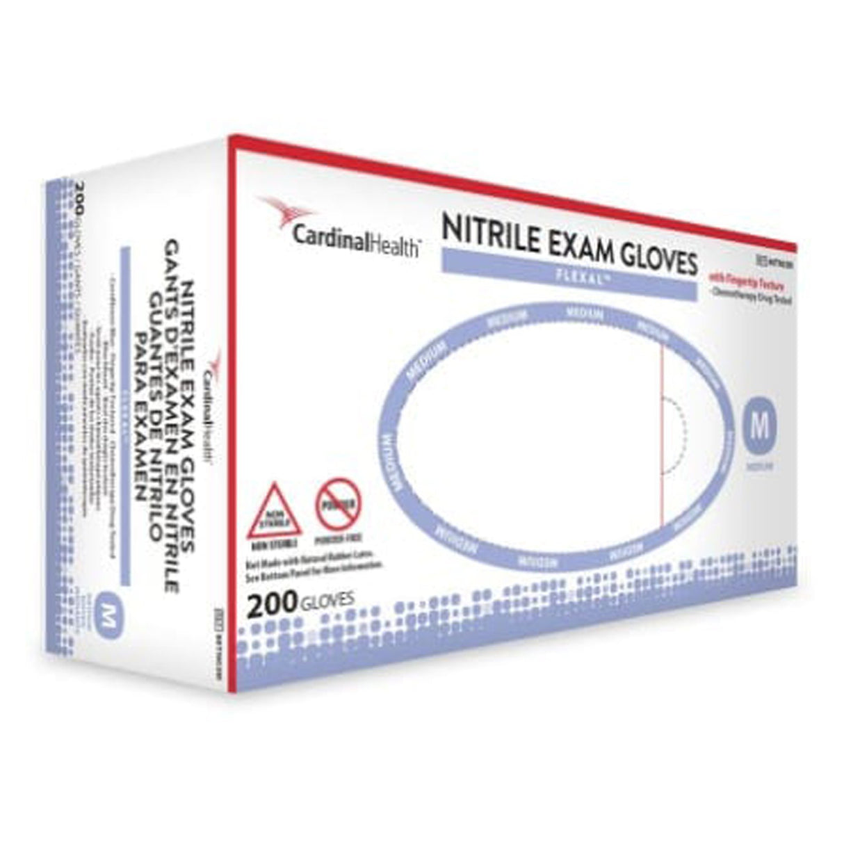 Exam Glove FLEXAL™ Nitrile Medium NonSterile Nitrile Standard Cuff Length Textured Fingertips Blue Chemo Tested - BeHope