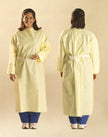 Protective Procedure Gown One Size Fits Most Yellow NonSterile AAMI Level 3 Disposable - BeHope