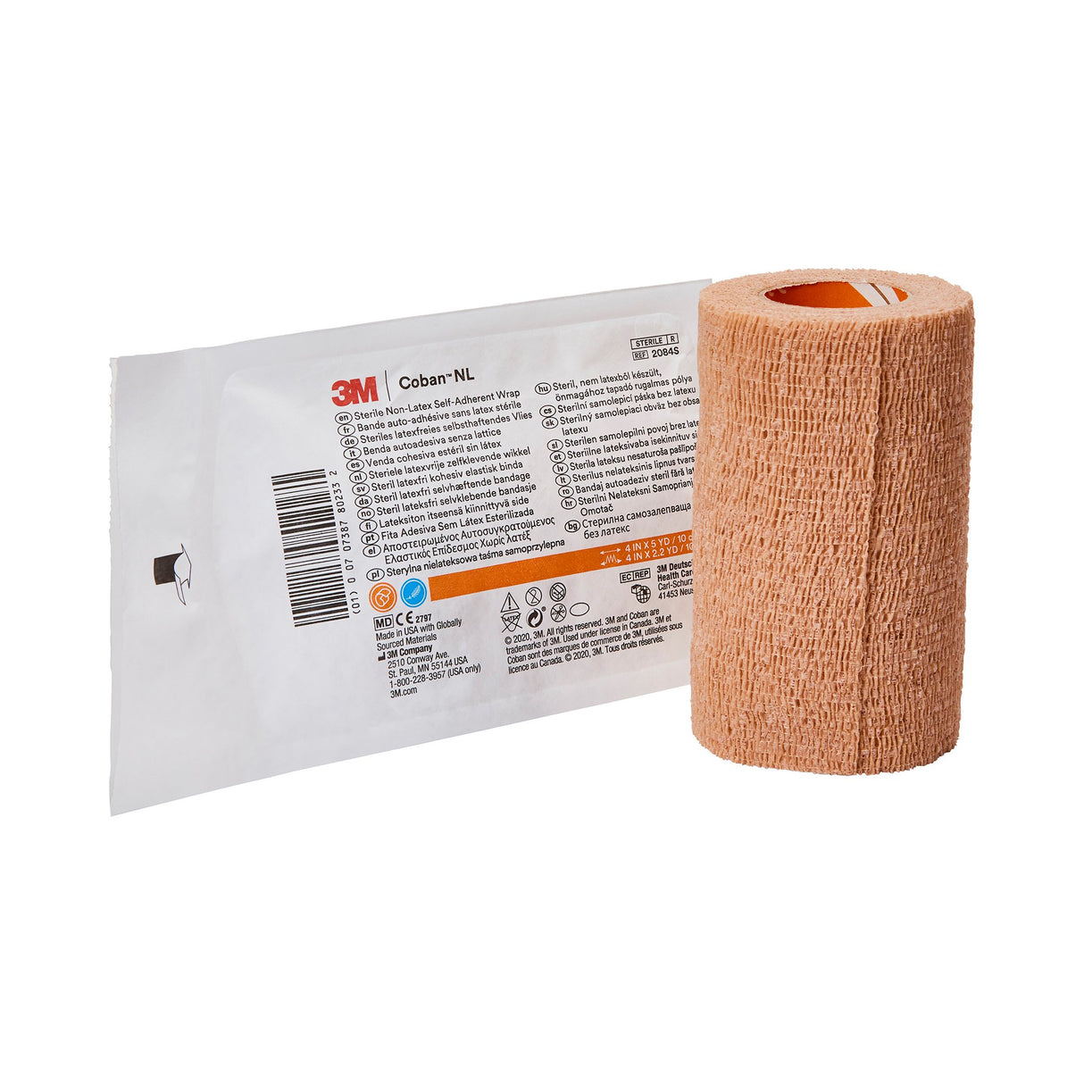 Cohesive Bandage 3M™ Coban™ LF 4 Inch X 5 Yard Self-Adherent Closure Tan Sterile Standard Compression - BeHope
