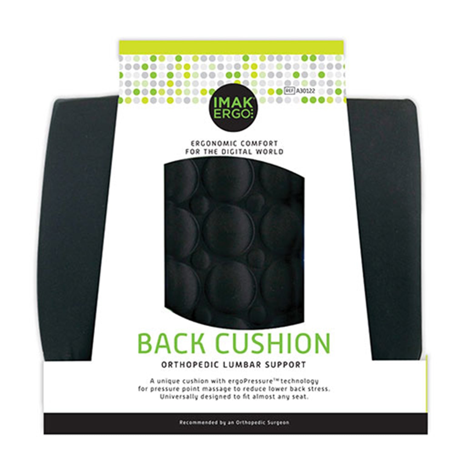 Lumbar Support Cushion IMAK® Ergo Back Cushion 13-1/2 W X 13-4/5 L X 4 D Inch Foam - BeHope