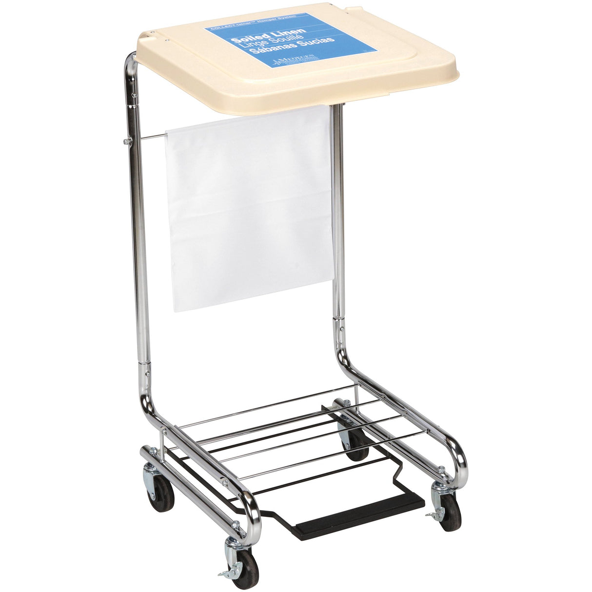Hamper Stand McKesson Soiled Linen Rectangular Opening 30 to 33 gal. Capacity Foot Pedal Self-Closing Lid - BeHope