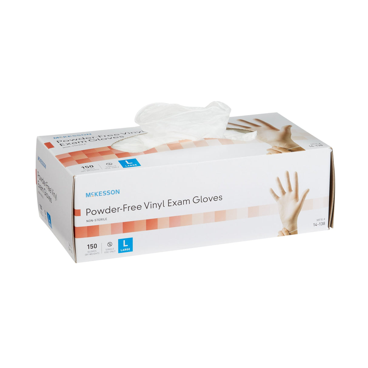 Exam Glove McKesson Large NonSterile Vinyl Standard Cuff Length Smooth Clear Not Rated - BeHope