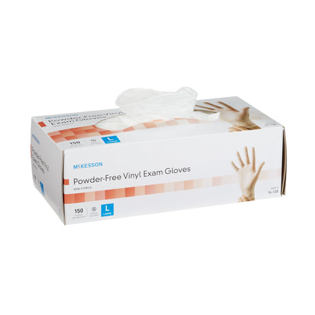 Exam Glove McKesson Large NonSterile Vinyl Standard Cuff Length Smooth Clear Not Rated - BeHope