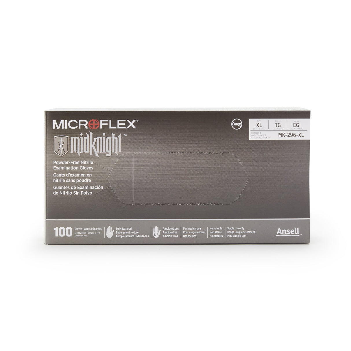 Exam Glove MICROFLEX® MidKnight™ X-Large NonSterile Nitrile Standard Cuff Length Fully Textured Black Fentanyl Tested - BeHope