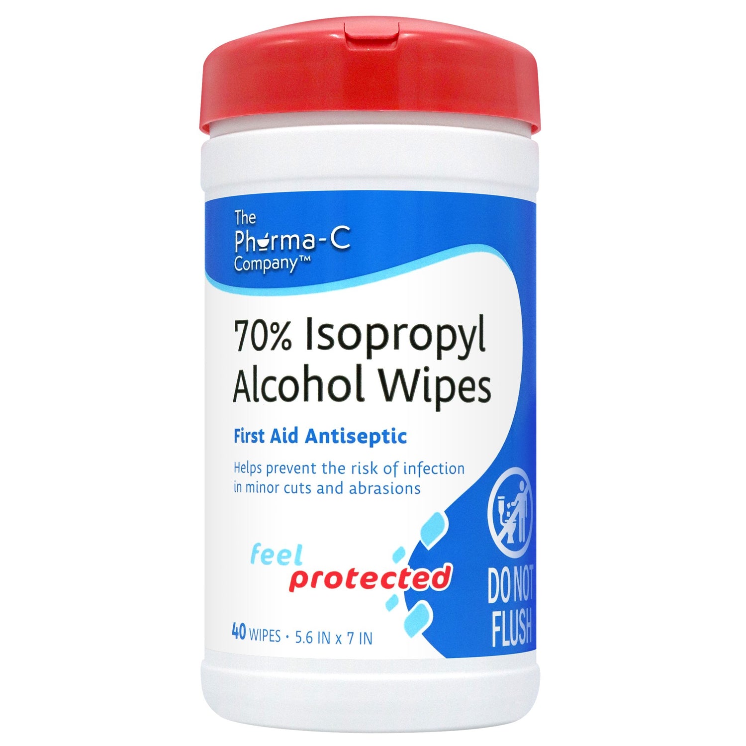 Antiseptic Skin Wipe Isopropyl Alcohol The Pharma-C Company® Towelette Canister - BeHope