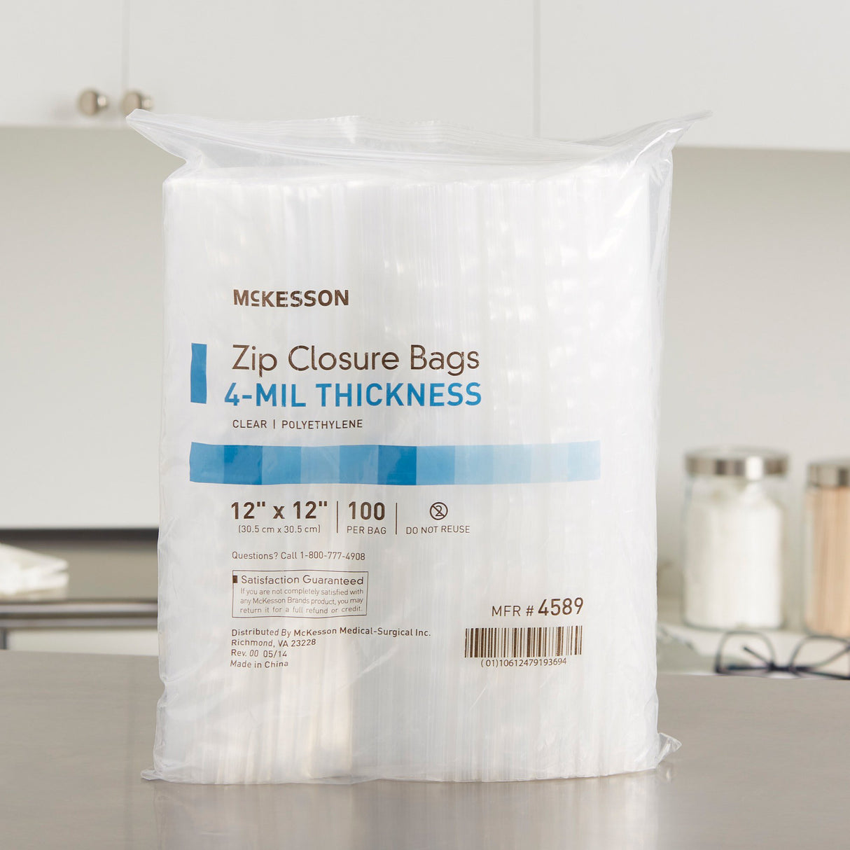 Reclosable Bag McKesson 12 X 12 Inch Polyethylene Clear Zipper Closure - BeHope