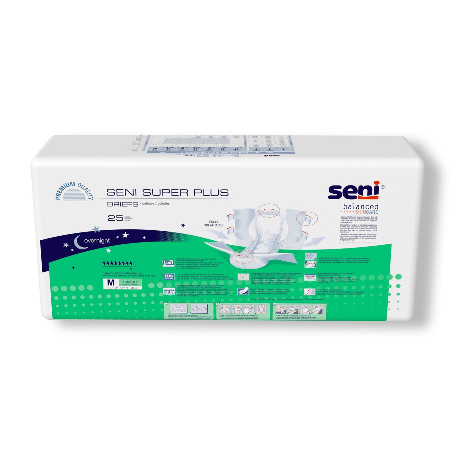 Unisex Adult Incontinence Brief Seni® Super Plus Medium Disposable Heavy Absorbency - BeHope