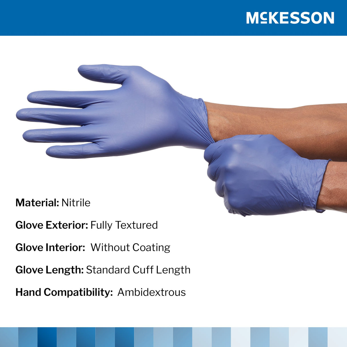 Exam Glove McKesson Confiderm® LDC X-Large NonSterile Nitrile Standard Cuff Length Fully Textured Blue Chemo Tested / Fentanyl Tested - BeHope