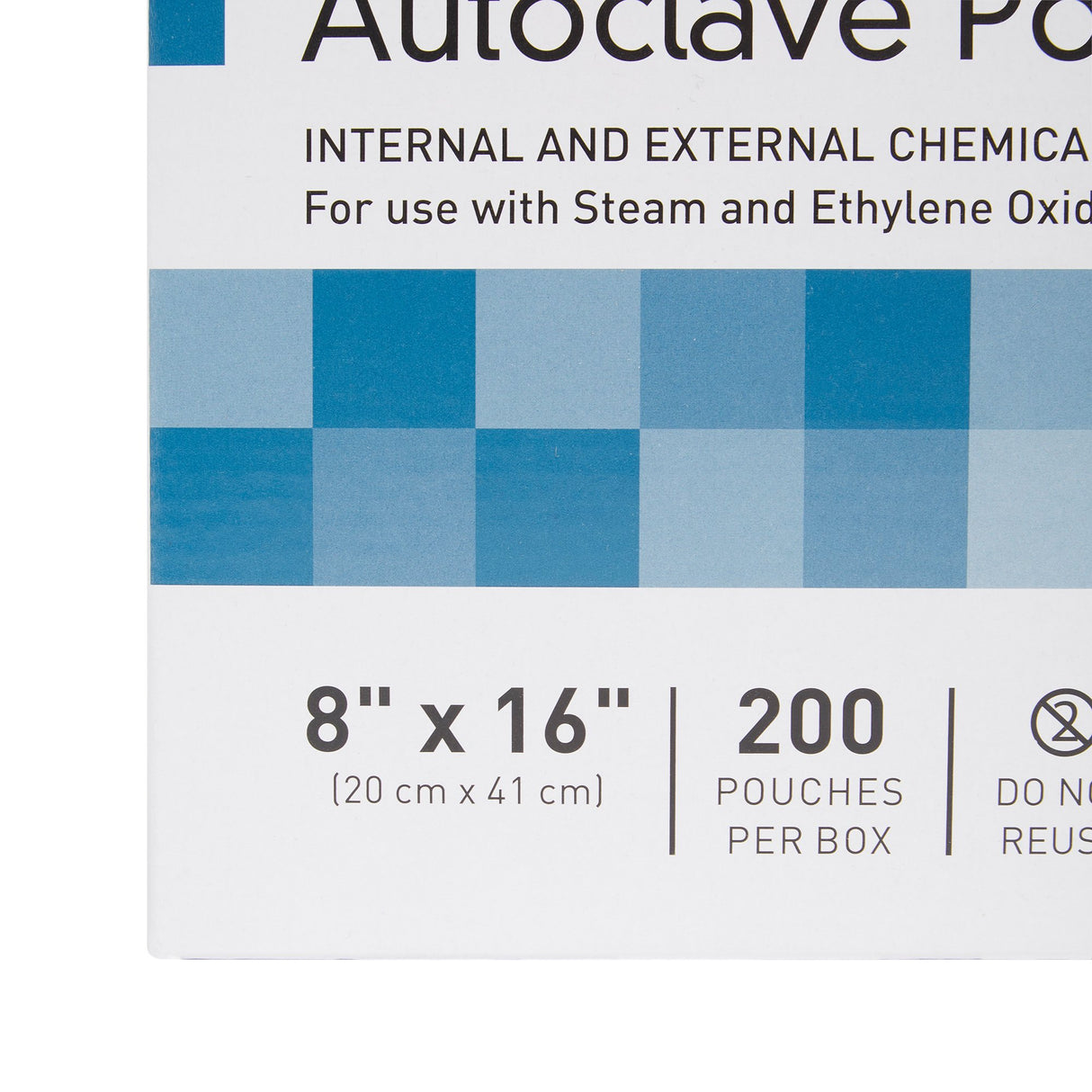 Sterilization Pouch McKesson Ethylene Oxide (EO) Gas / Steam 8 X 16 Inch Transparent Blue / White Self Seal Paper / Film - BeHope