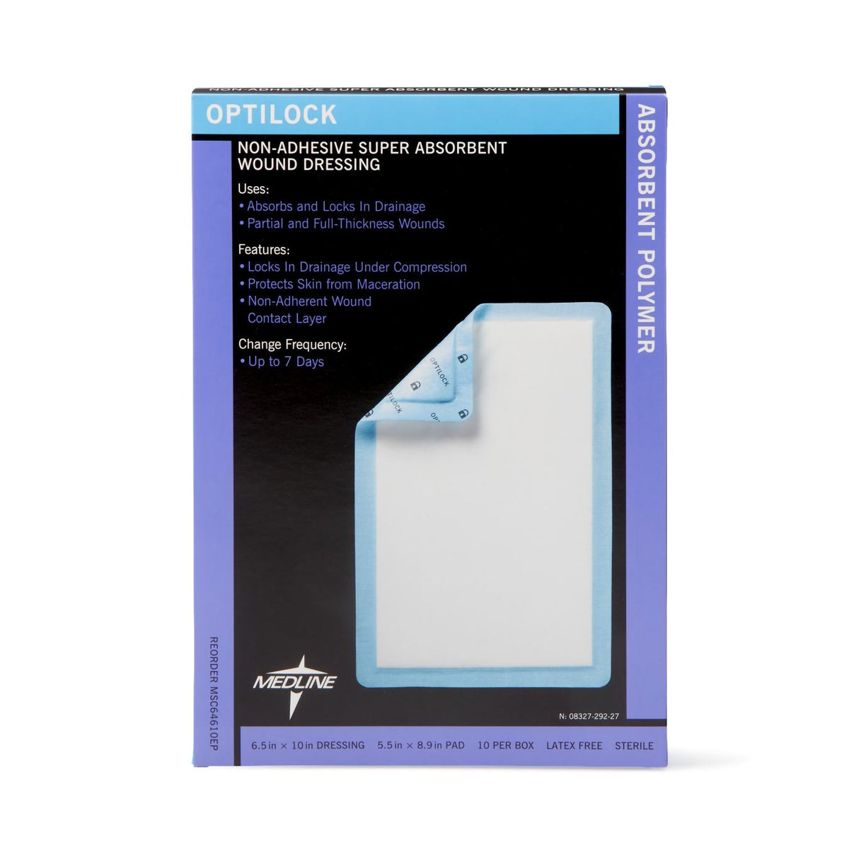Super Absorbent Dressing OptiLock® 6-1/2 X 10 Inch Rectangle - BeHope