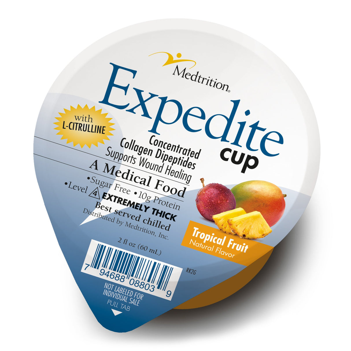 Thickened Food Expedite™ 2 oz. Cup Tropical Fruit Flavor Gel IDDSI Level 4 Extremely Thick/Pureed - BeHope