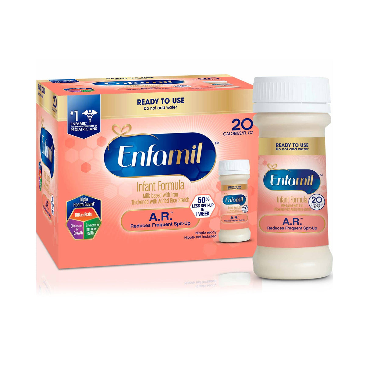 Infant Formula Enfamil® A.R.™ Unflavored 2 oz. Bottle Liquid Added Rice Spit Up - BeHope