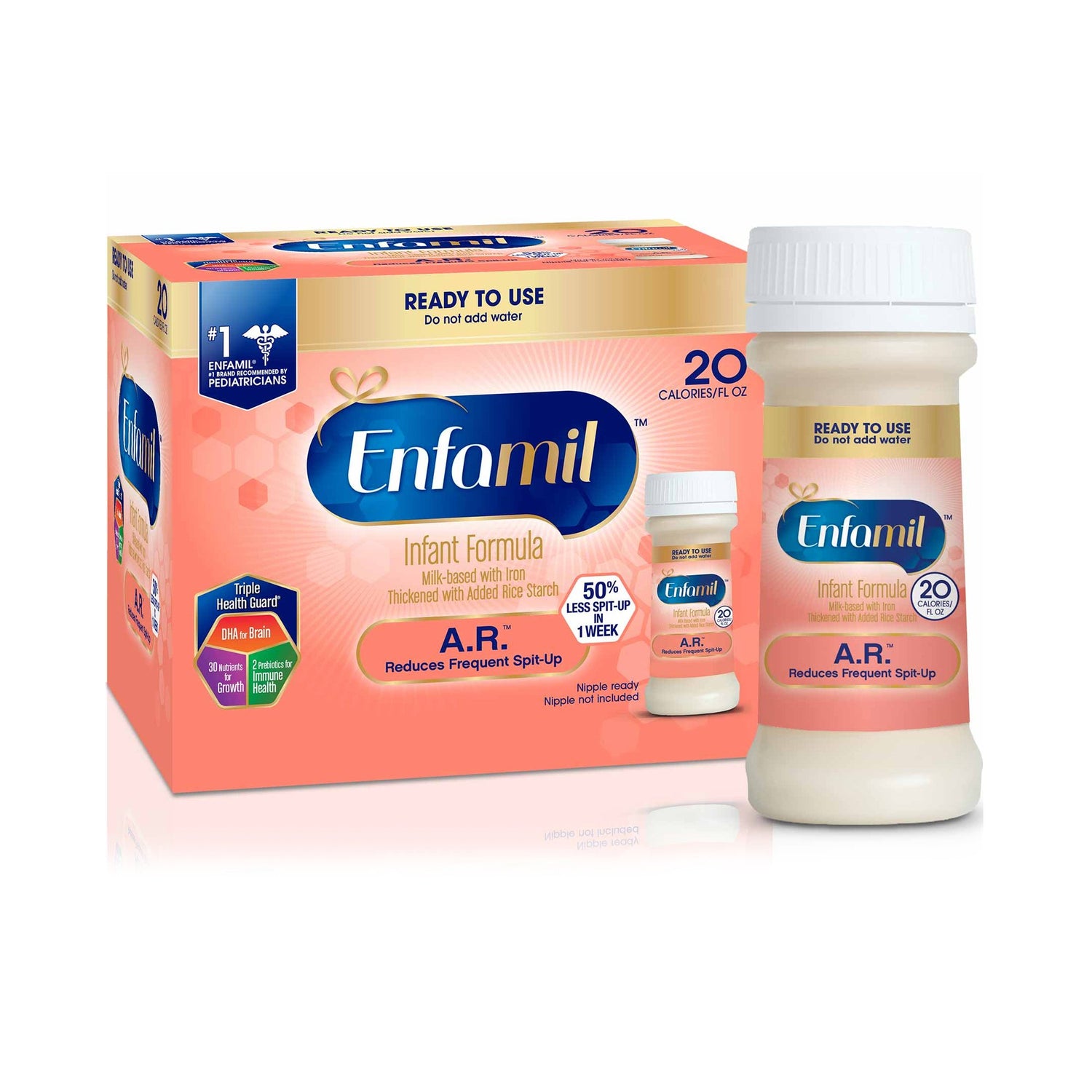 Infant Formula Enfamil® A.R.™ Unflavored 2 oz. Bottle Liquid Added Rice Spit Up - BeHope