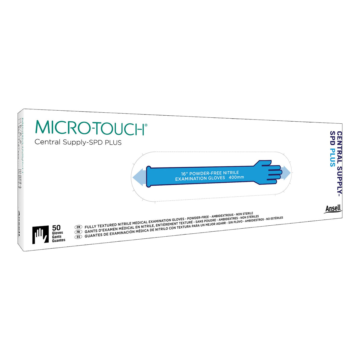 Utility Glove Micro-Touch® Central Supply SPD Plus Large Nitrile Blue 16 Inch Beaded Cuff NonSterile - BeHope