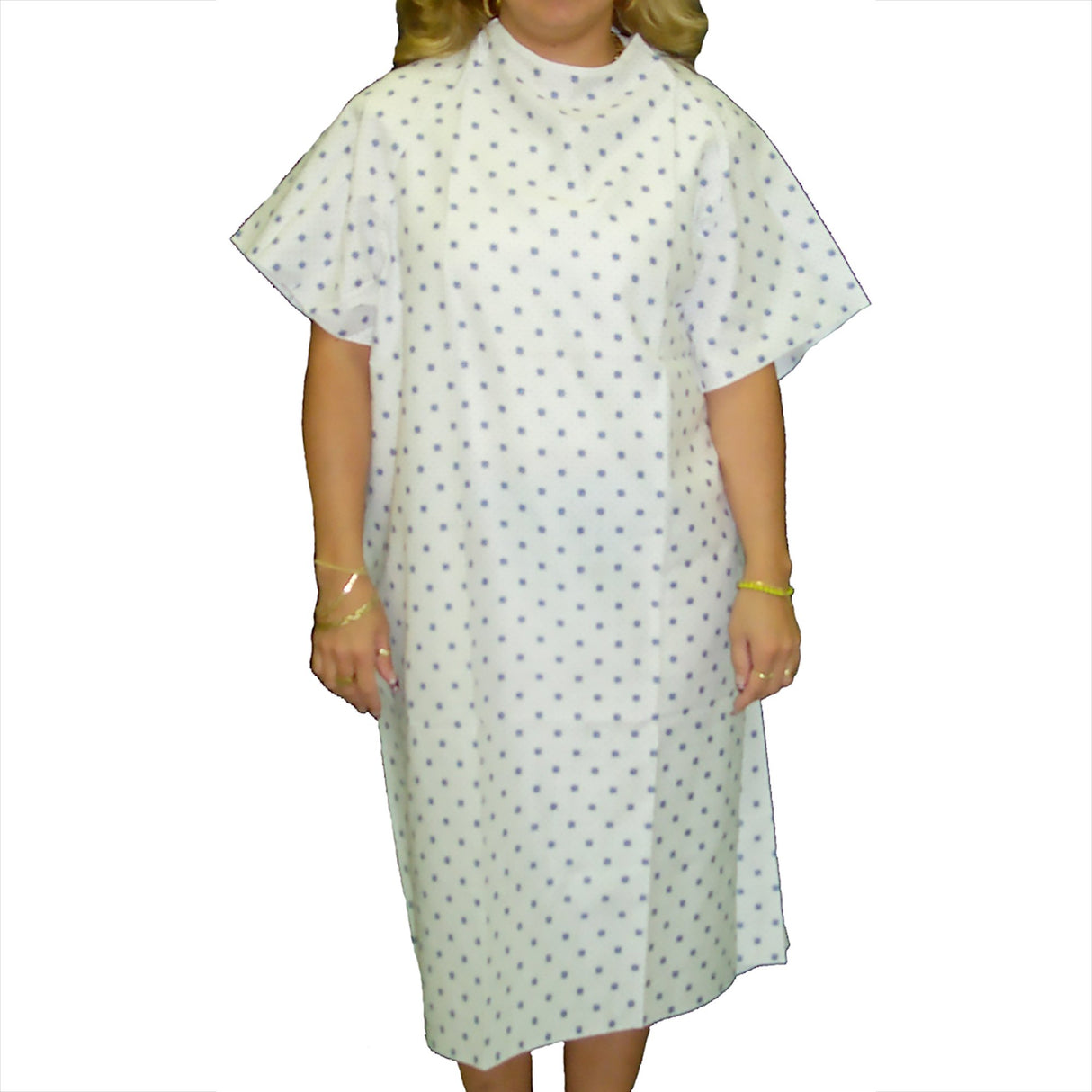 Patient Exam Gown One Size Fits Most Snowflake Print Reusable - BeHope