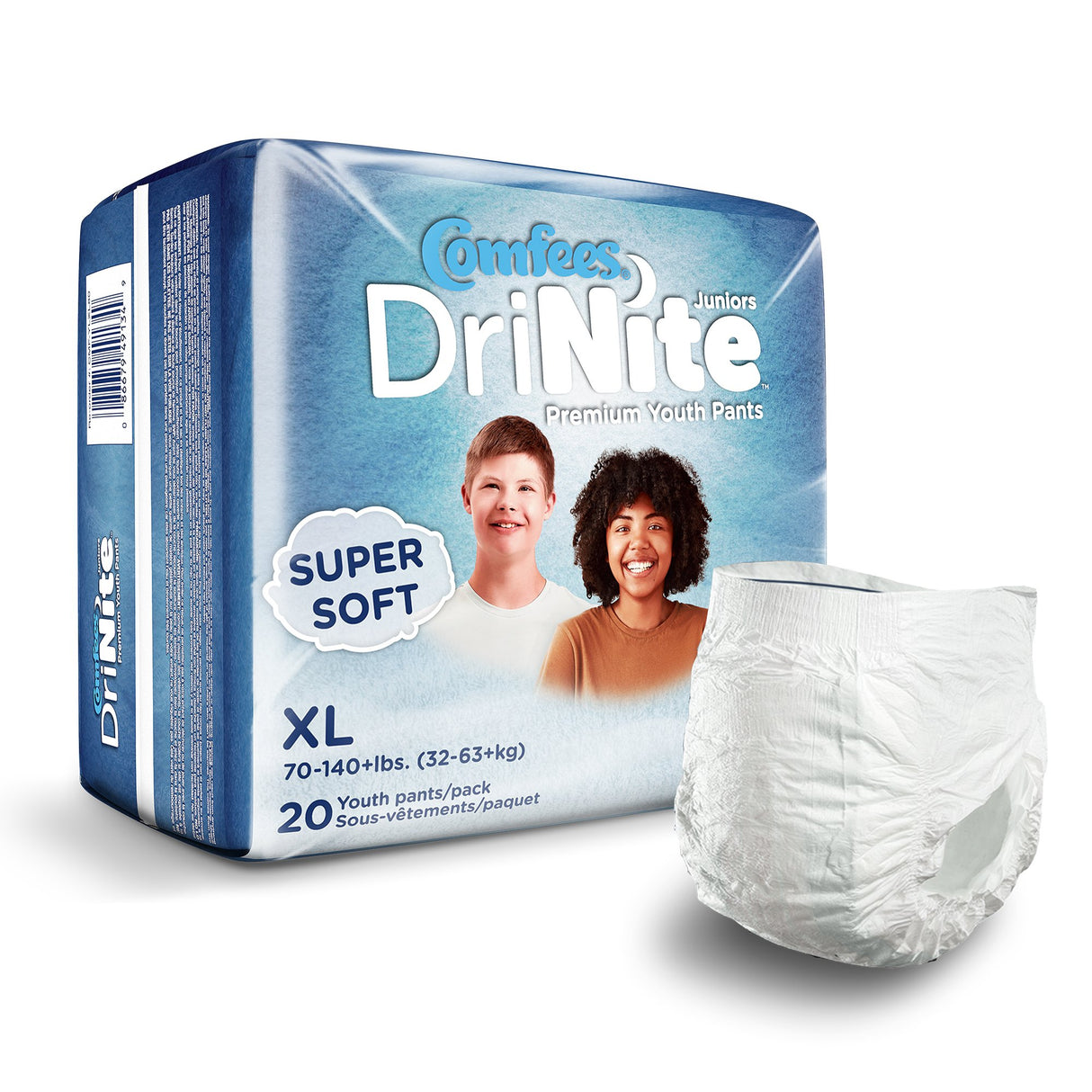 Unisex Youth Absorbent Underwear Comfees® DriNite® Juniors Pull On with Tear Away Seams Large / X-Large Disposable Heavy Absorbency - BeHope