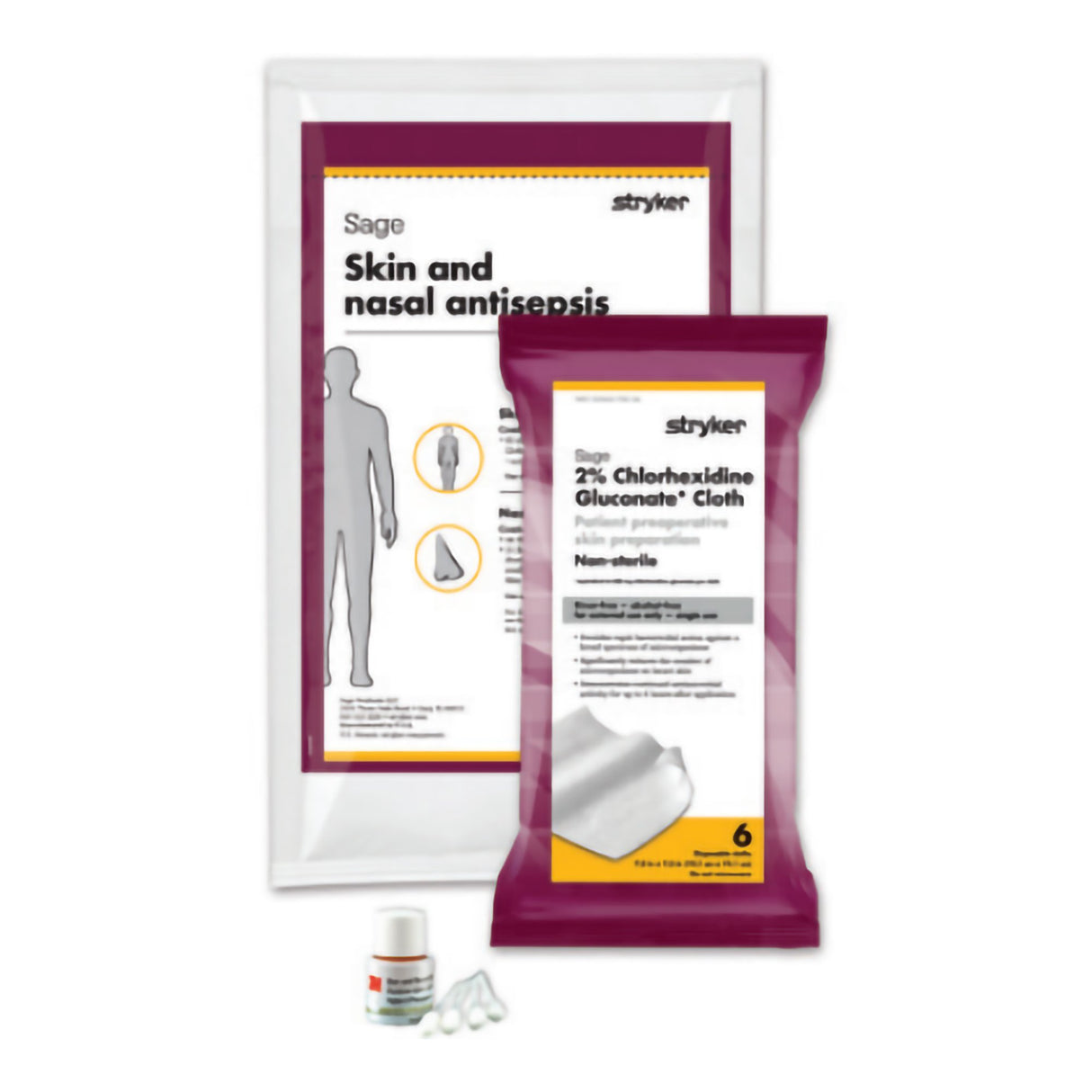 Skin and Nasal Prep Kit Sage Nose To Toes™ Soft Pack 2% / 5% Strength CHG (Chlorhexidine Gluconate) / Povidone-Iodine NonSterile - BeHope
