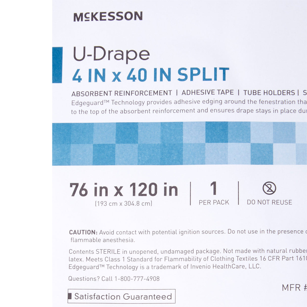 Orthopedic Drape McKesson U-Drape with Split 76 W X 120 L Inch Sterile - BeHope