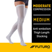 Anti-embolism Stocking 3M™ Futuro™ Thigh High Medium / Regular White Closed Toe - BeHope
