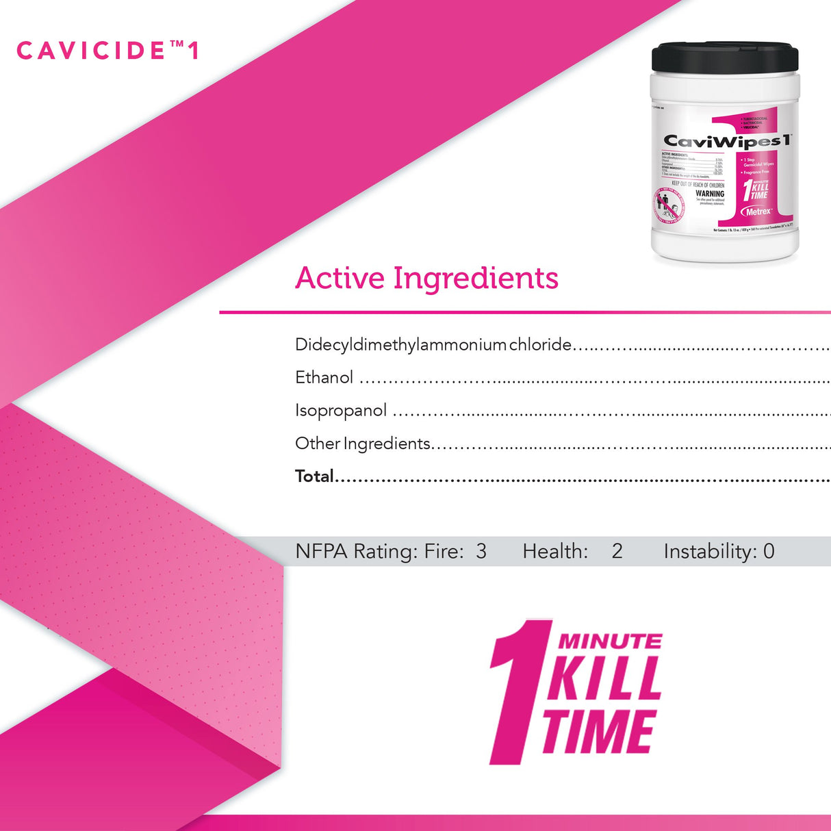 Surface Disinfectant CaviWipes1™ Premoistened Manual Pull Wipe 160 Count Canister Unscented NonSterile - BeHope