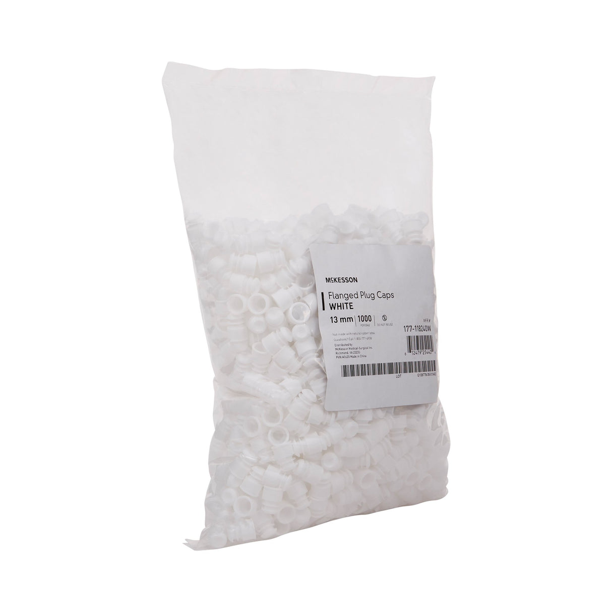 McKesson Tube Closure Polyethylene Flanged Plug Cap White 13 mm For Use with 13 mm Blood Drawing Tubes, Glass Test Tubes, Plastic Culture Tubes NonSterile - BeHope