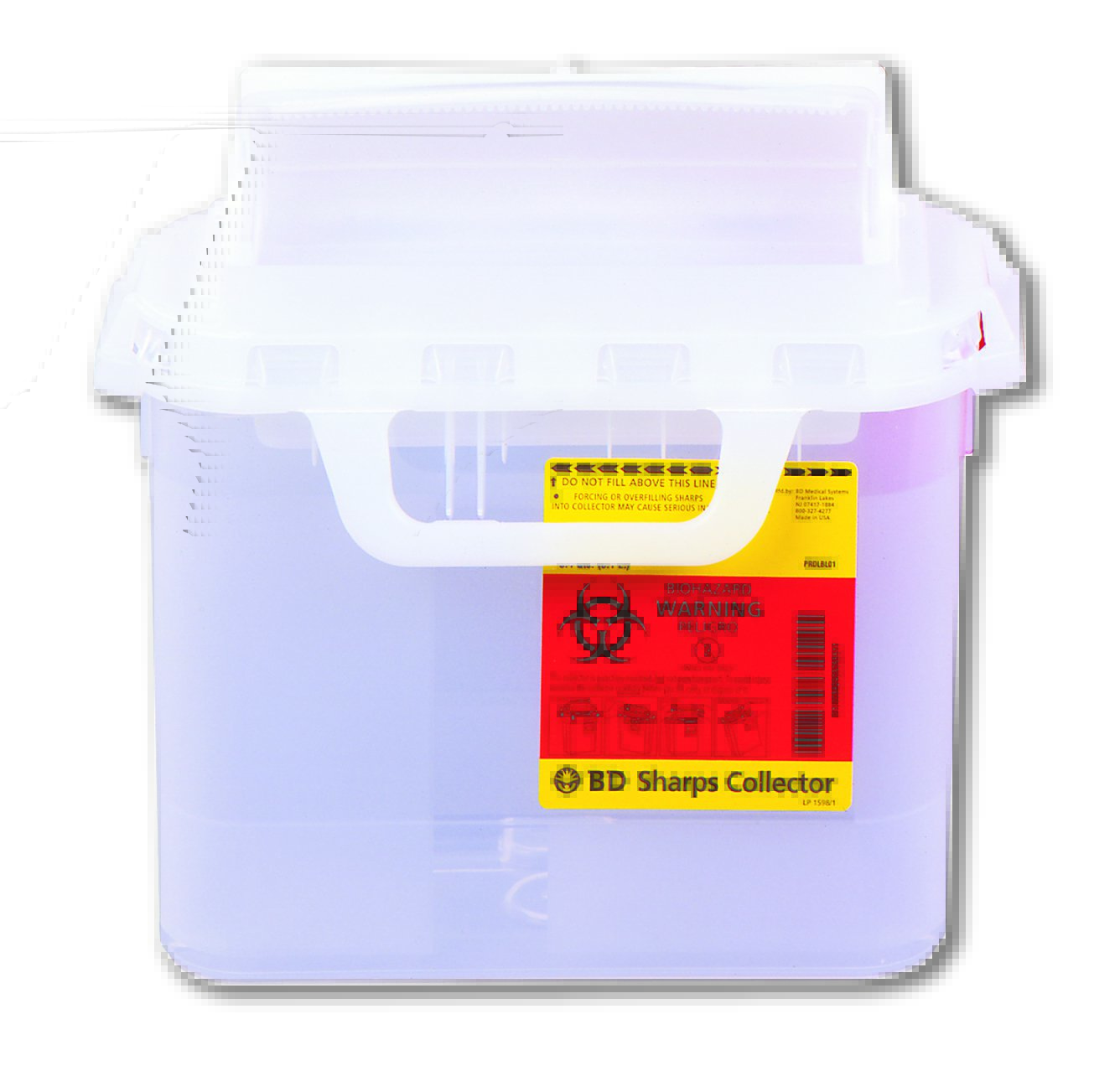Sharps Container BD™ Gardian Pearl Base 11-7/10 H X 16-3/5 W X 4-1/2 D Inch Horizontal Entry 1.35 Gallon - BeHope