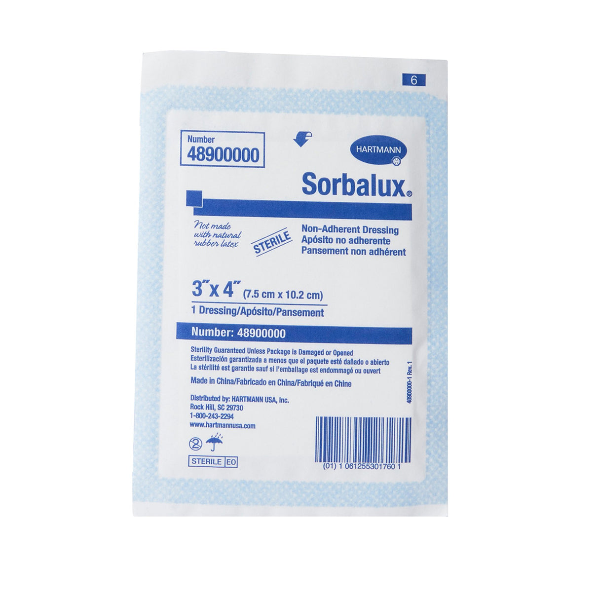 Non-Adherent Dressing Sorbalux® 3 X 4 Inch Sterile 1 per Pack - BeHope