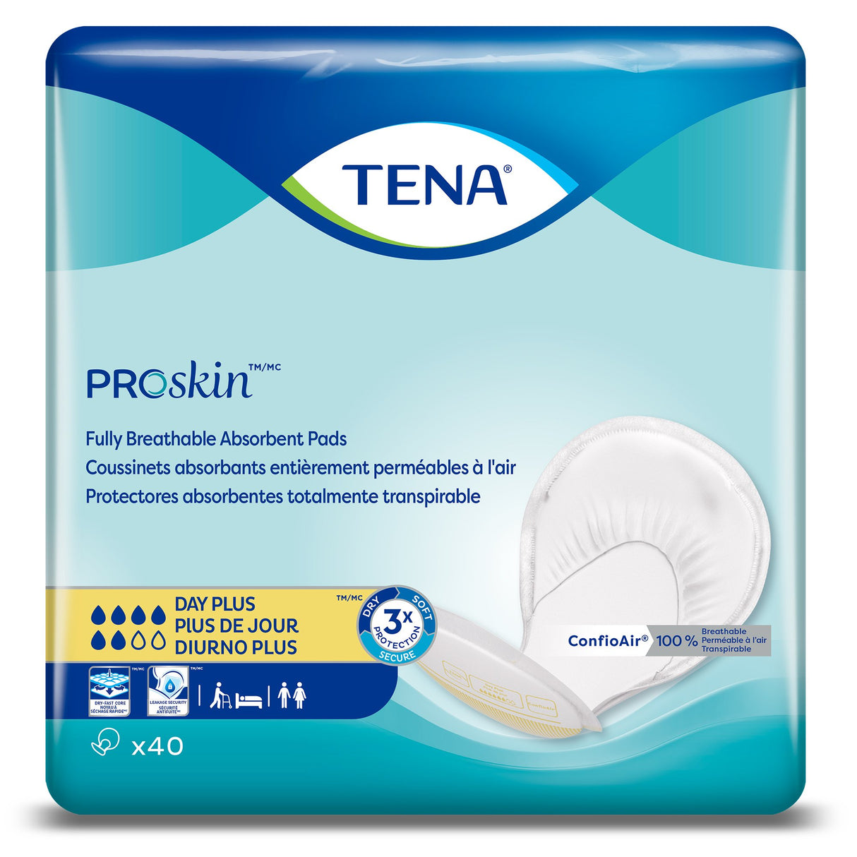 Incontinence Liner TENA ProSkin™ Day Plus 24 Inch Length Heavy Absorbency Dry-Fast Core™ One Size Fits Most - BeHope