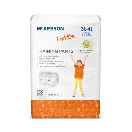 Unisex Toddler Training Pants McKesson Pull On with Tear Away Seams Size 3T to 4T Disposable Heavy Absorbency - BeHope