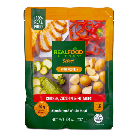 Tube Feeding Formula Real Food Blends® Select™ Chicken / Zucchini / Potatoes Puree 9.4 oz. Pouch - BeHope