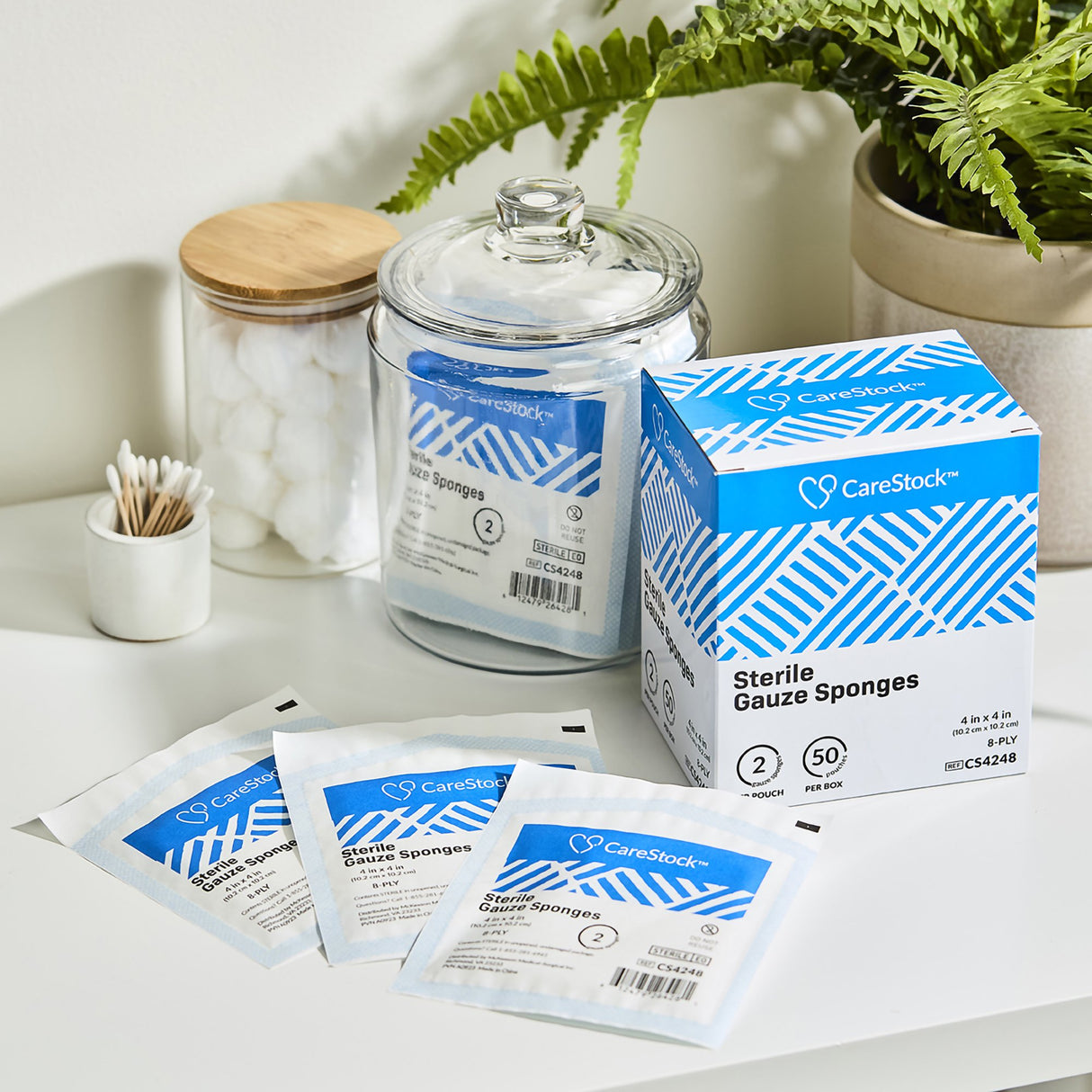 Gauze Sponge CareStock™ 4 X 4 Inch 8-Ply Sterile 2 per Pack - BeHope