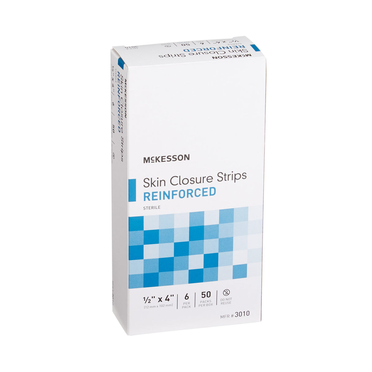 Skin Closure Strip McKesson 1/2 X 4 Inch Nonwoven Material Reinforced Strip White - BeHope