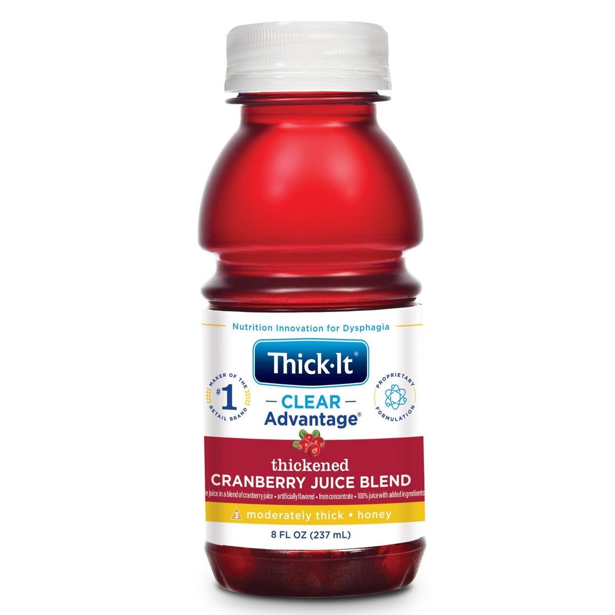 Thickened Beverage Thick-It® Clear Advantage® 8 oz. Bottle Cranberry Flavor Liquid IDDSI Level 3 Moderately Thick/Liquidized - BeHope