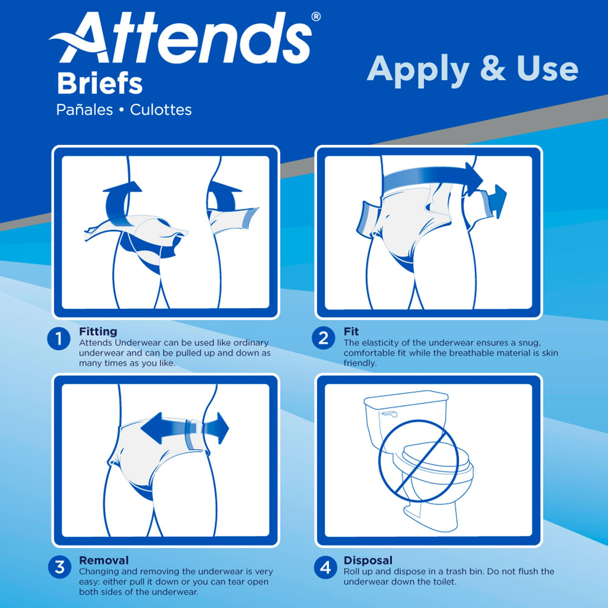 Unisex Adult Incontinence Brief Attends® X-Large Disposable Heavy Absorbency - BeHope