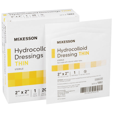 Thin Hydrocolloid Dressing McKesson Film Backing 2 X 2 Inch Square Hydrocolloid - BeHope