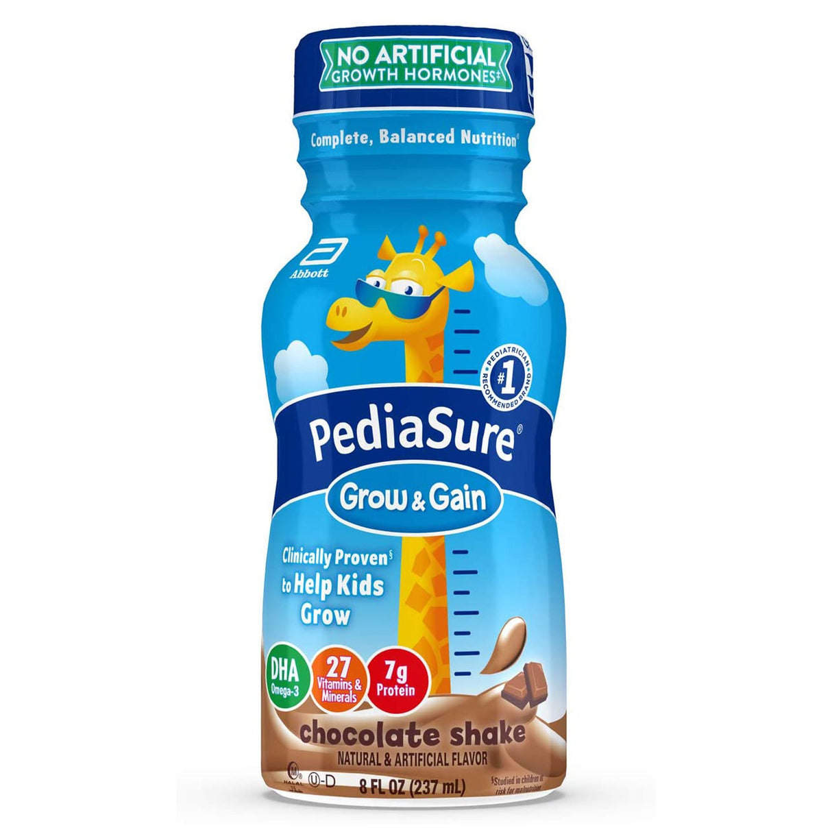 Pediatric Oral Supplement PediaSure® Grow & Gain Shake Chocolate Flavor 8 oz. Bottle Liquid Calories - BeHope