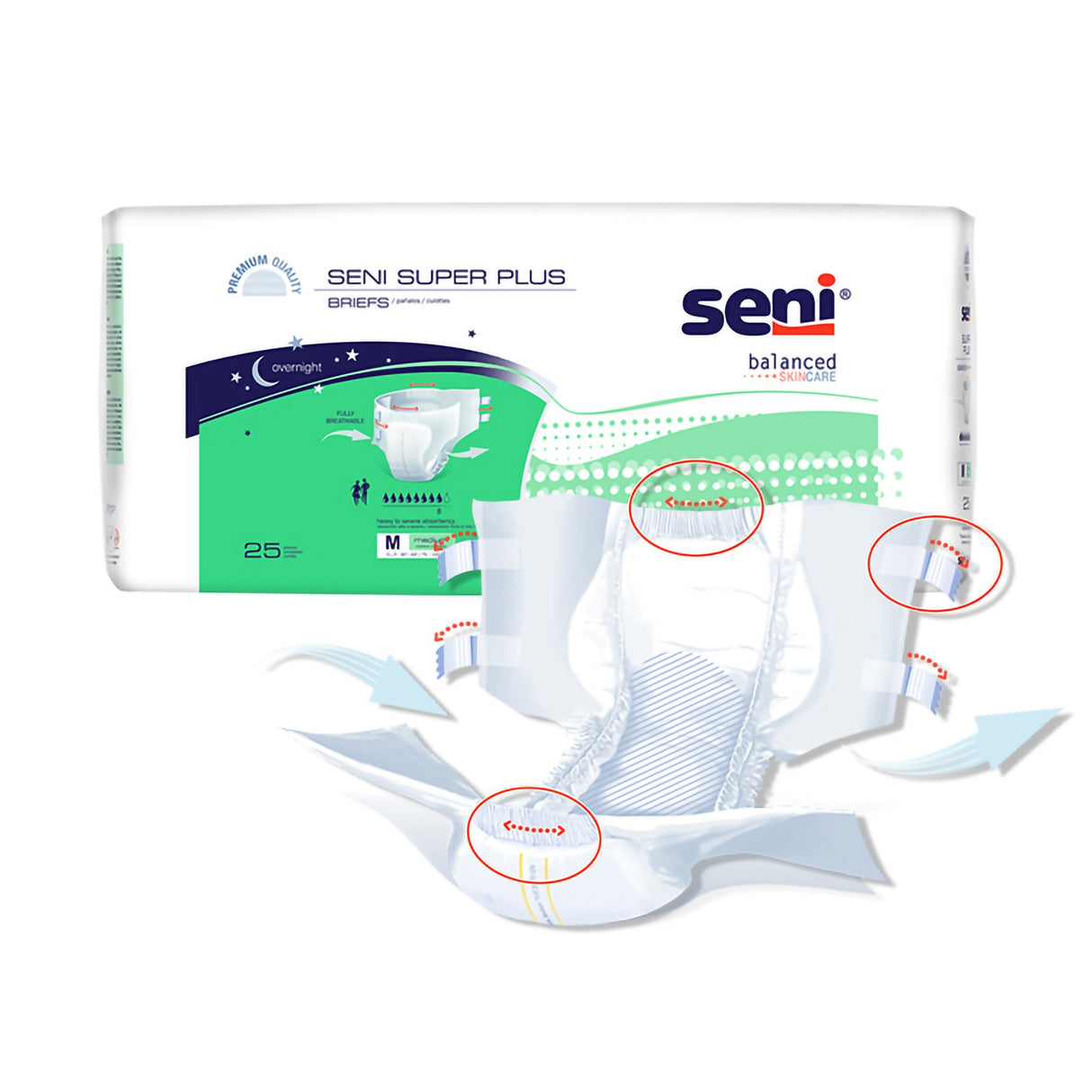 Unisex Adult Incontinence Brief Seni® Super Plus Regular Disposable Heavy Absorbency - BeHope