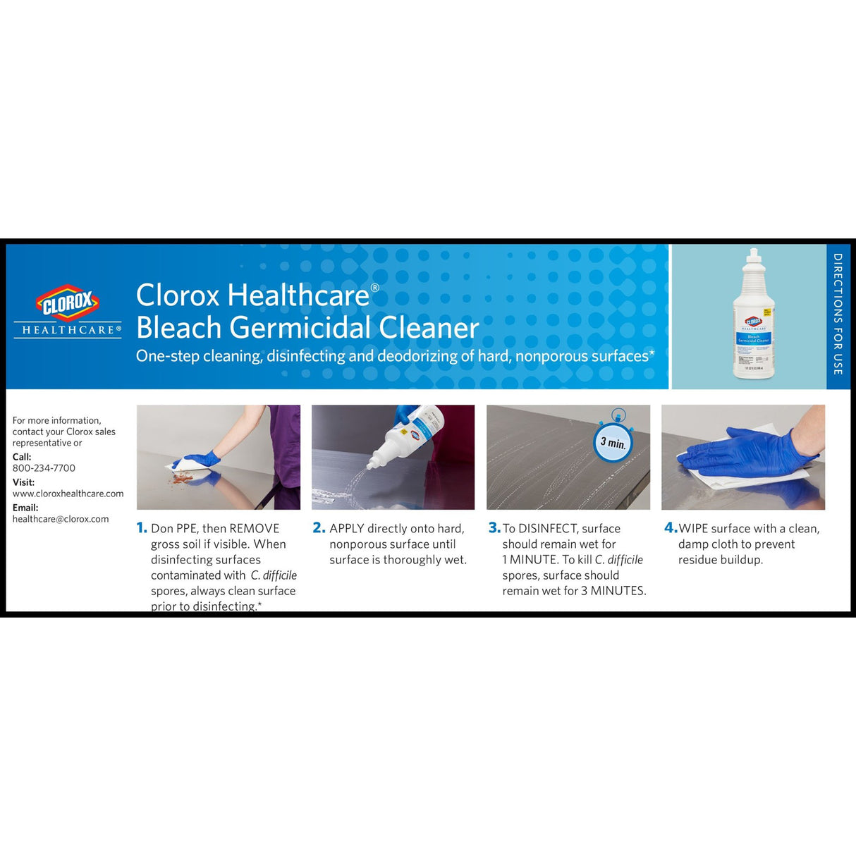 Surface Disinfectant Cleaner Clorox Healthcare® Bleach Germicidal Manual Squeeze Liquid 32 oz. Bottle Fruity Floral Bleach Scent NonSterile - BeHope