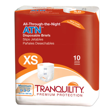Unisex Adult Incontinence Brief Tranquility® ATN X-Small Disposable Heavy Absorbency - BeHope