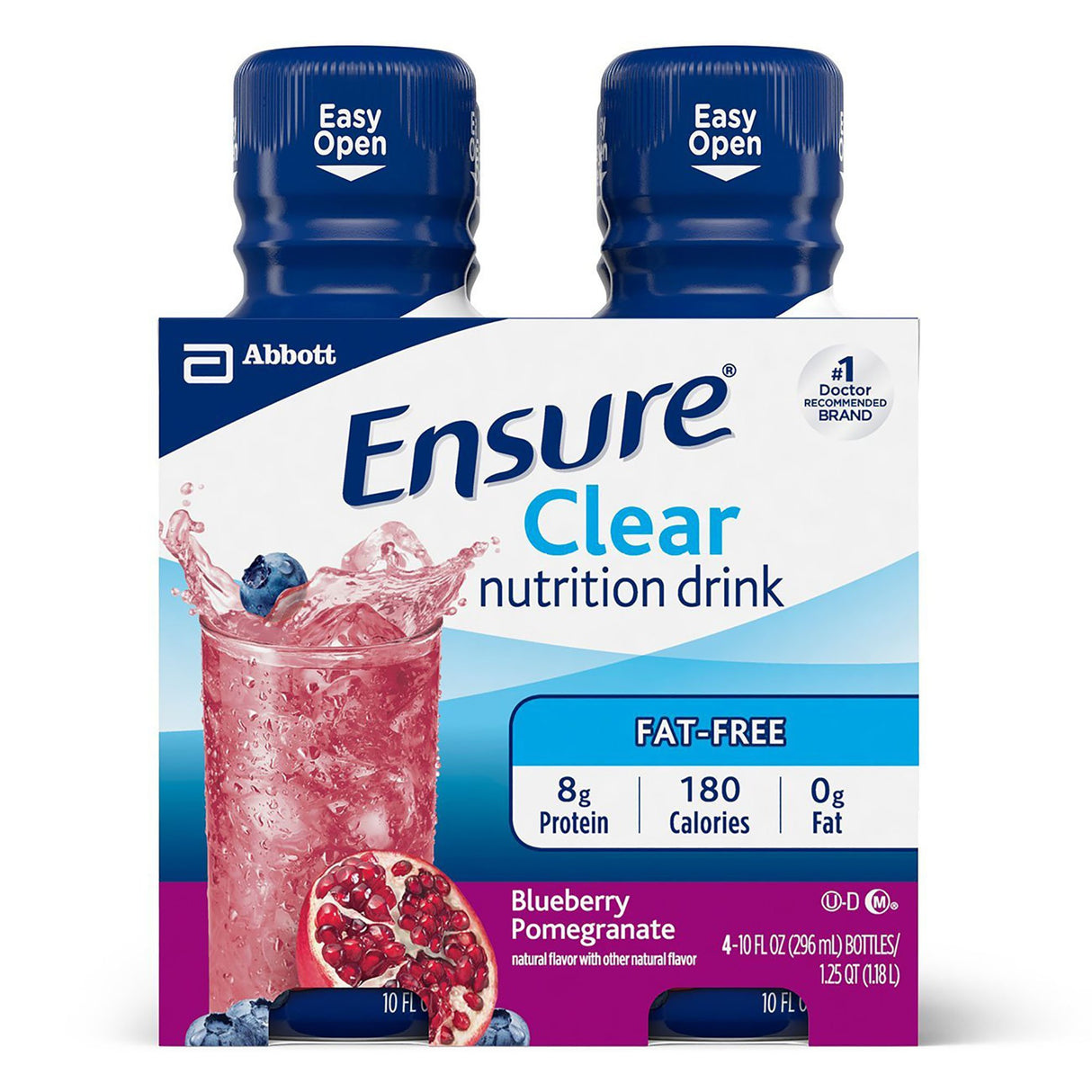 Oral Supplement Ensure® Clear Blueberry Pomegranate Flavor Liquid 10 oz. Bottle - BeHope