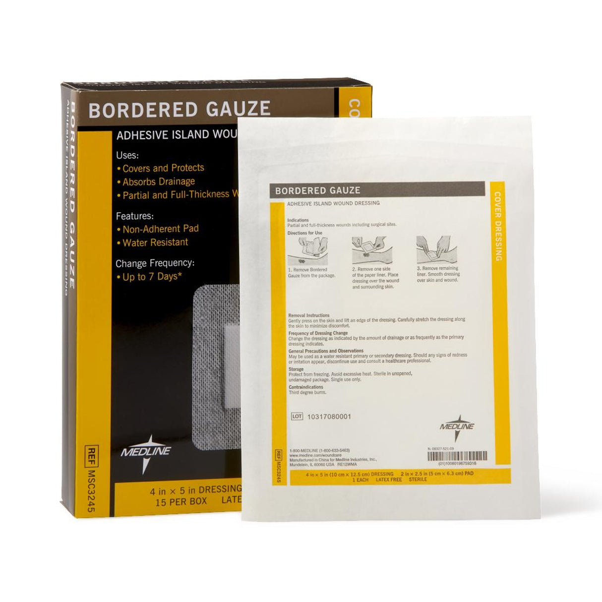 Island Dressing Medline 4 X 5 Inch Rectangle Sterile Water Resistant Nonwoven Backing - BeHope