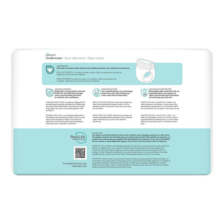 Unisex Adult Absorbent Underwear Tranquility® Essential Pull On with Tear Away Seams X-Large Disposable Moderate Absorbency - BeHope